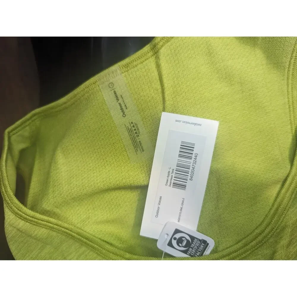 NWT Outdoor Voices Athletic Seamless Tank Green Apple Size Large